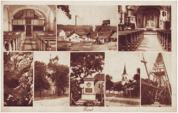 A bányatelep egy képeslapon 1920 körül.